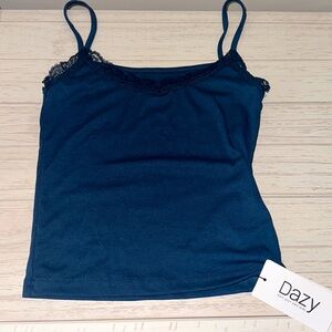 SHEIN Dazy navy lace tank top